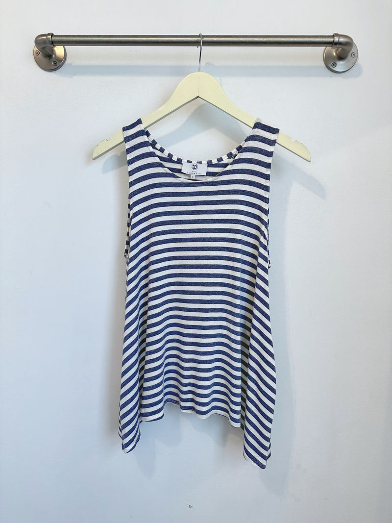 Haylee Tulip Back Tank (Blue Stripe) - S
