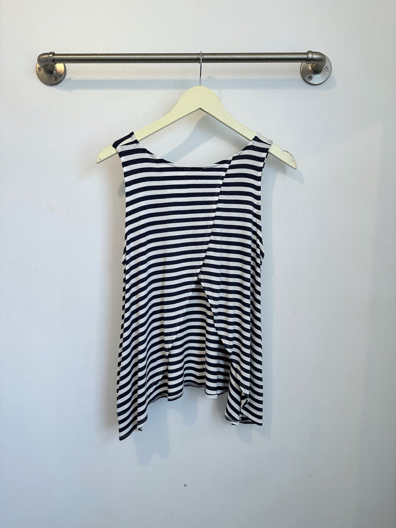 Haylee Tulip Back Tank (Blue Stripe) - S
