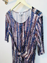 Kacie Wrap Dress (Mauve Print) - M