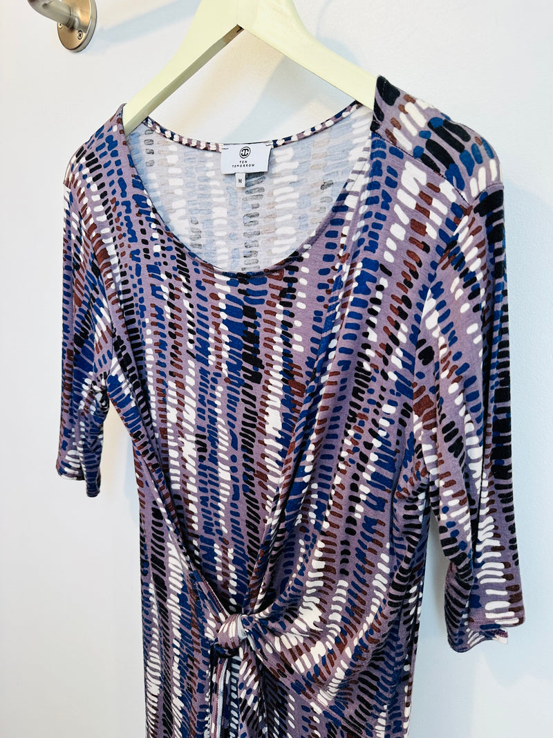 Kacie Wrap Dress (Mauve Print) - M