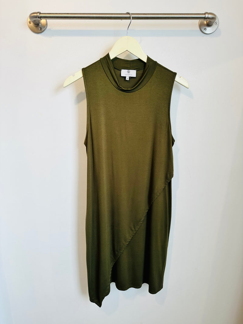 Winnie High Neck Dress (Olive) - M