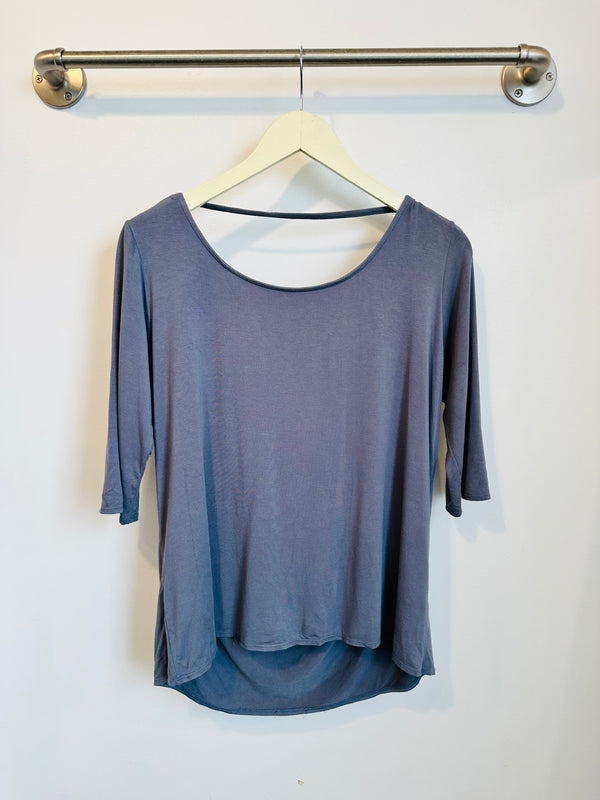 Sophie Cowl-Back Top (Vintage Blue) - M