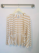 Sandy Cardigan (Ivory/Mustard Stripe) - XS