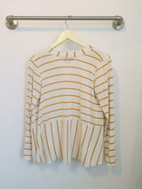 Sandy Cardigan (Ivory/Mustard Stripe) - XS