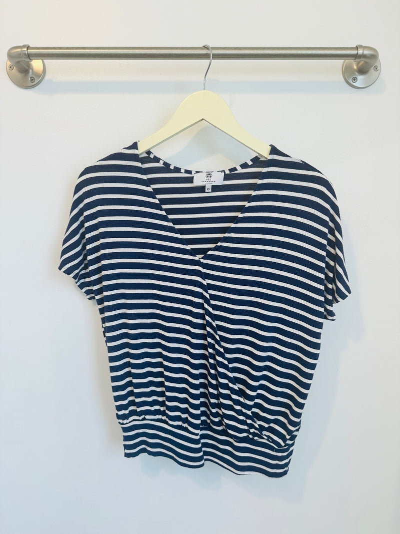Luna Wrap Top (Navy Stripe) - XS