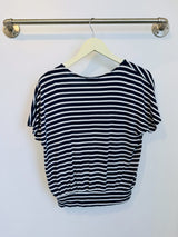 Luna Wrap Top (Navy Stripe) - XS