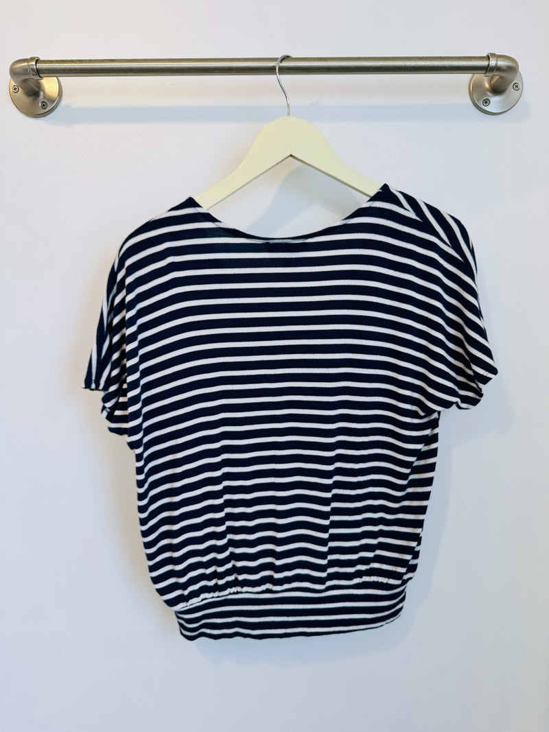 Luna Wrap Top (Navy Stripe) - XS