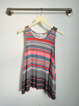 Haylee Tulip Back Tank (Red/Blue Stripe) - S