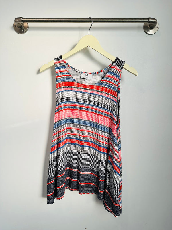 Haylee Tulip Back Tank (Red/Blue Stripe) - S