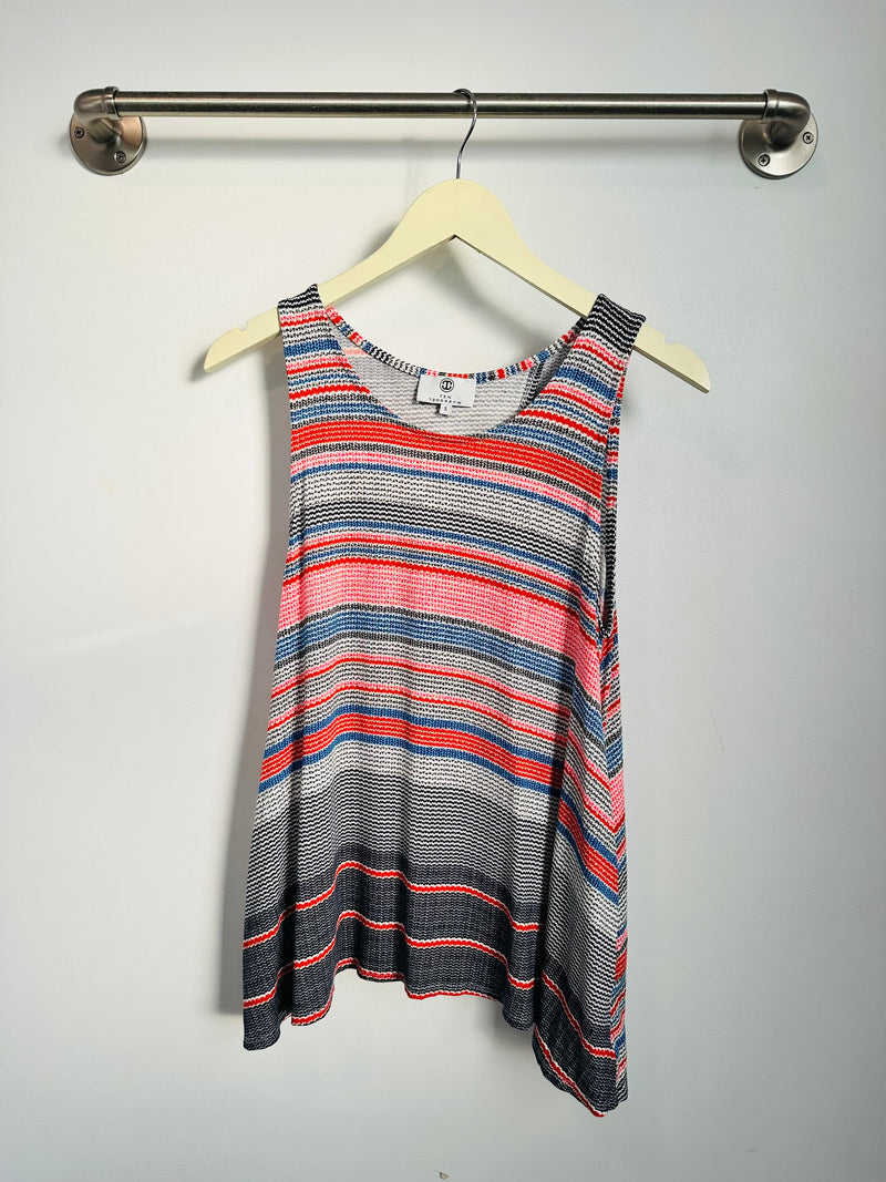 Haylee Tulip Back Tank (Red/Blue Stripe) - S