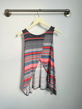 Haylee Tulip Back Tank (Red/Blue Stripe) - S