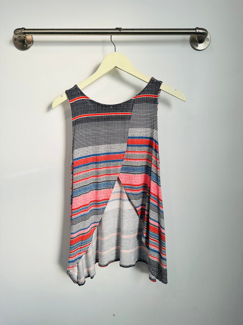 Haylee Tulip Back Tank (Red/Blue Stripe) - S