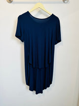 Mara Pleated Back Top (Navy) - XS
