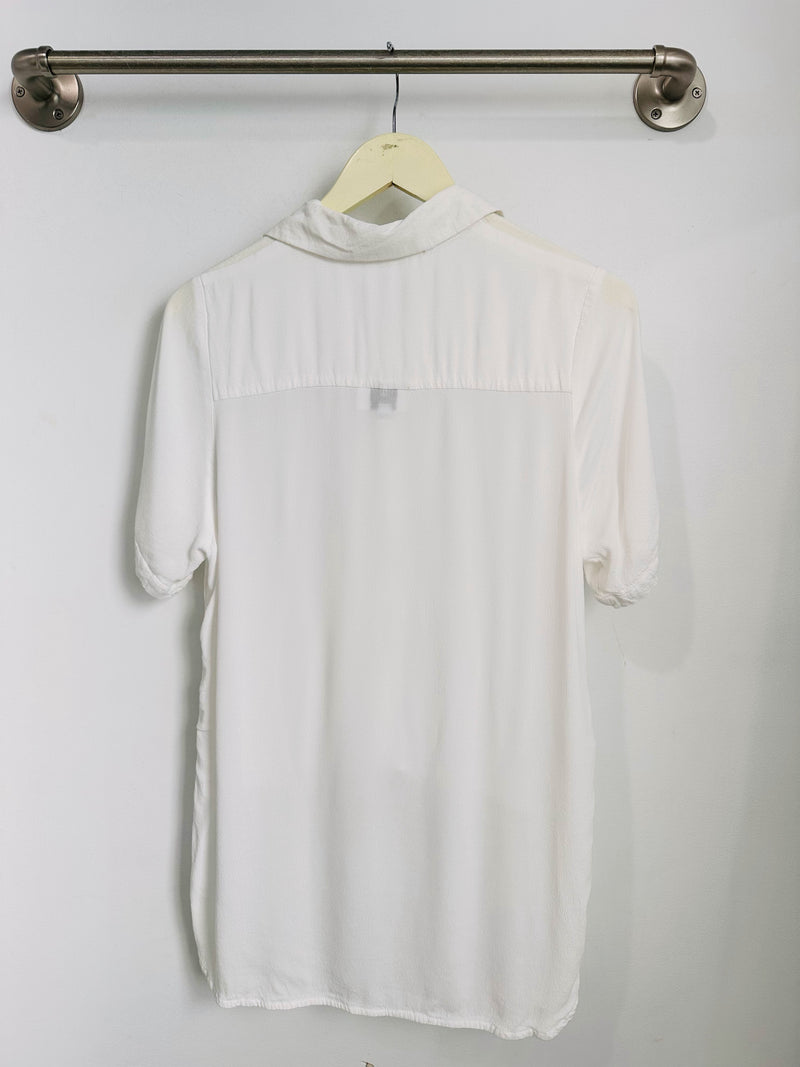 Riley Crop Button Down (White) - L