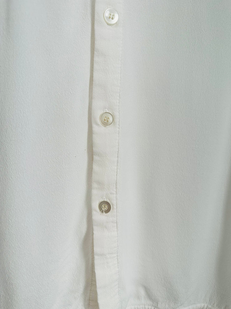 Riley Crop Button Down (White) - L