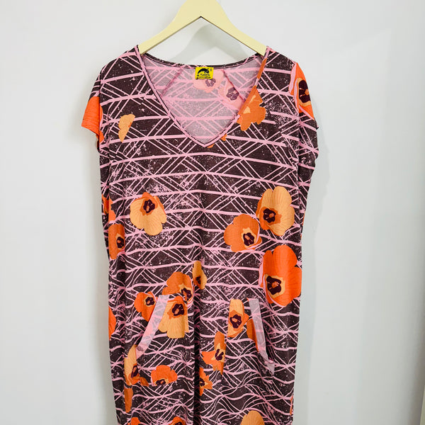 フラダンス Kealopiko 'UPENA Dress Medium Kealopiko Dawn V-Neck Dress (Pua Hau) - M – Ten Tomorrow