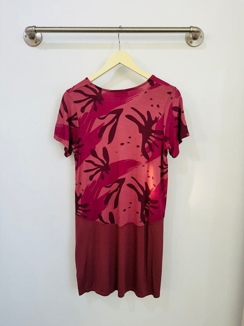 Kenzie Color Block Dress (Catalina Print/Dk. Mauve) - S