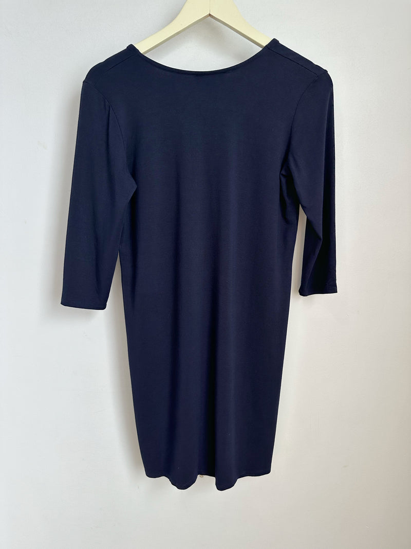 Sandra Basic 3/4 Sleeve Dress (Navy) - S