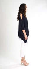 South Shore Knit Kaftan (Navy/White) - O/S