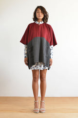 McKenzie Poncho (Burgundy/Charcoal)