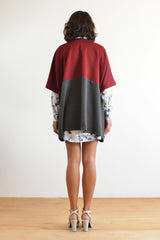 McKenzie Poncho (Burgundy/Charcoal)