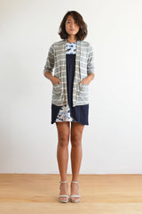 Boyfriend Cardigan (Heather Stripe) - M
