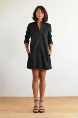 Joey Shirt Dress (Black) - S