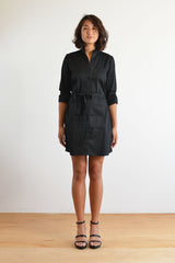 Joey Shirt Dress (Black) - S