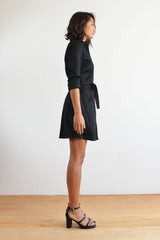 Joey Shirt Dress (Black) - S