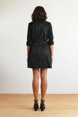 Joey Shirt Dress (Black) - S