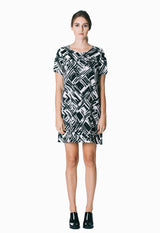 Stacey T-Shirt Dress (Paint Print) - M