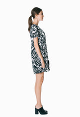 Stacey T-Shirt Dress (Paint Print) - M