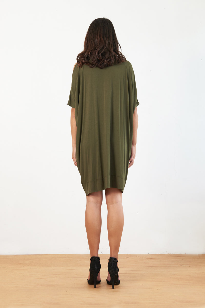 Malia Kaftan Dress (Olive) - S
