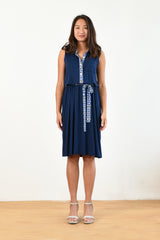 Kira Polo Dress w/ Belt (Navy) - S