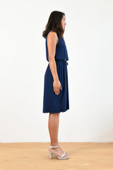 Kira Polo Dress w/ Belt (Navy) - S