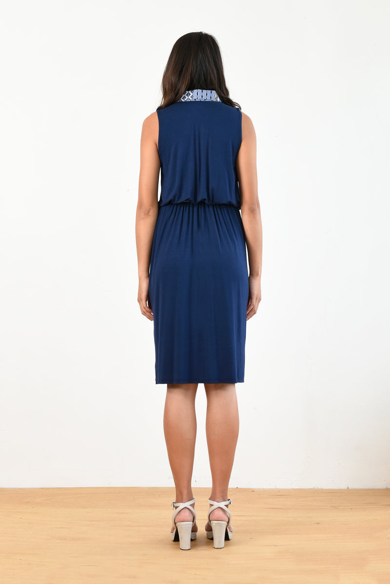 Kira Polo Dress w/ Belt (Navy) - S