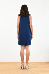 Carrie Tulip Tank Dress (Navy/Diamond) - S