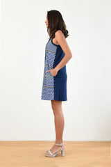 Carrie Tulip Tank Dress (Navy/Diamond) - S