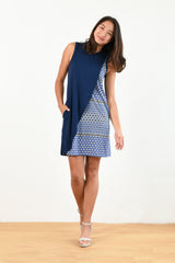 Carrie Tulip Tank Dress (Navy/Diamond) - S