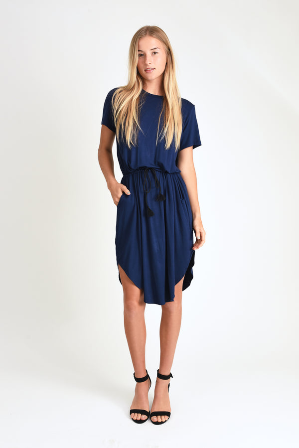 Mark Tie Waist Dress (Navy) - L