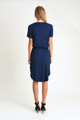 Kira Polo Dress w/ Belt (Navy) - S