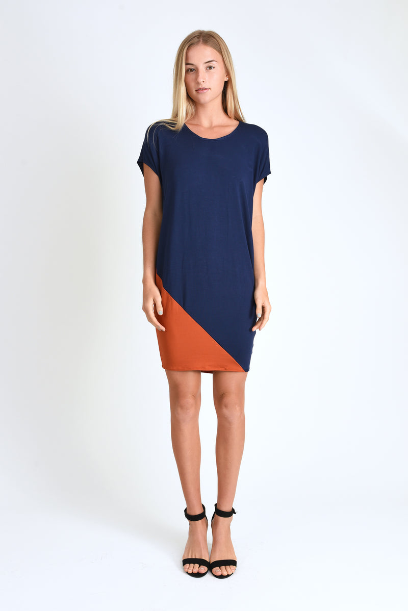 Kit Dress (Navy/Rust) - XS