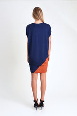 Kit Dress (Navy/Rust) - XS