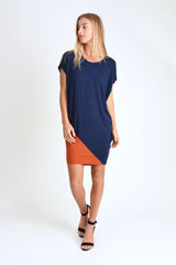 Kit Dress (Navy/Rust) - XS