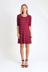 Jordan Dress (Wine Stripe) - M