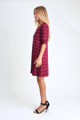 Jordan Dress (Wine Stripe) - M