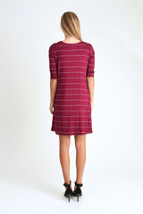 Jordan Dress (Wine Stripe) - M