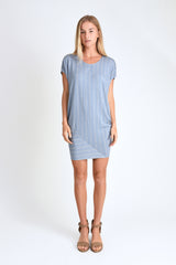 Kit Dress (Blue Herringbone) - M