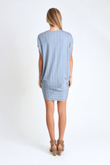Kit Dress (Blue Herringbone) - M