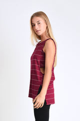Courtney Layered Tank (Wine Stripe) - S